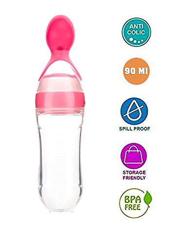 Silicone Baby Feeding Bottle with Spoon