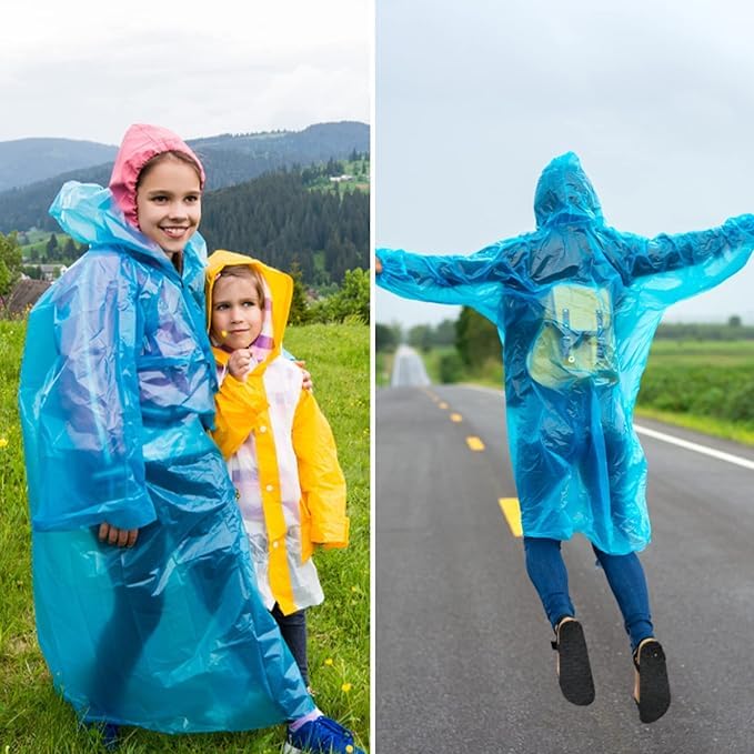 Oralife Disposable Emergency Rain Poncho, Portable Ball Design, for Kids, Random Colours