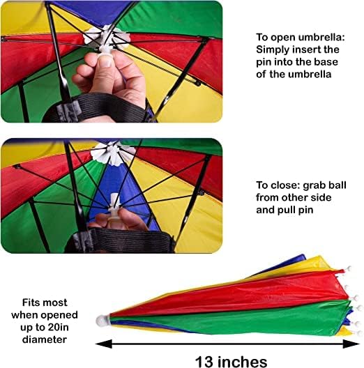 Men's & Women's Hat Headwear Umbrella Cap for Outdoor Sun Rain