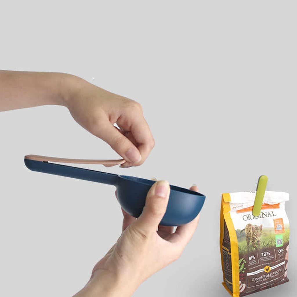 Multi Function Scoop for Kitchen Rice Flour Grocery Spoon with Sealing Clip