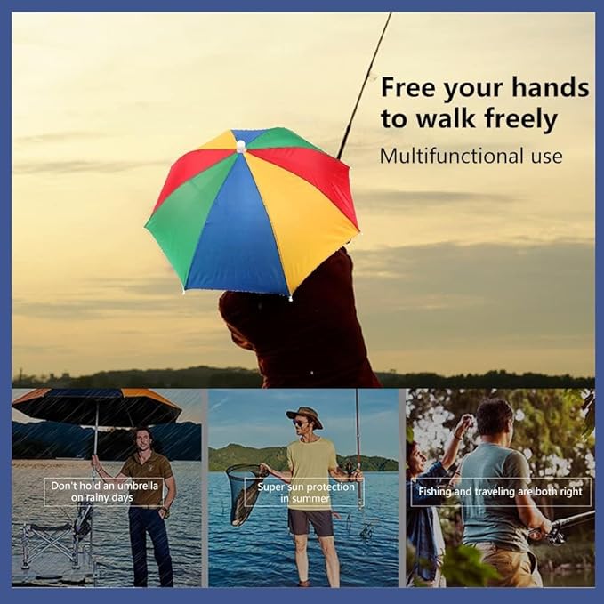 Men's & Women's Hat Headwear Umbrella Cap for Outdoor Sun Rain