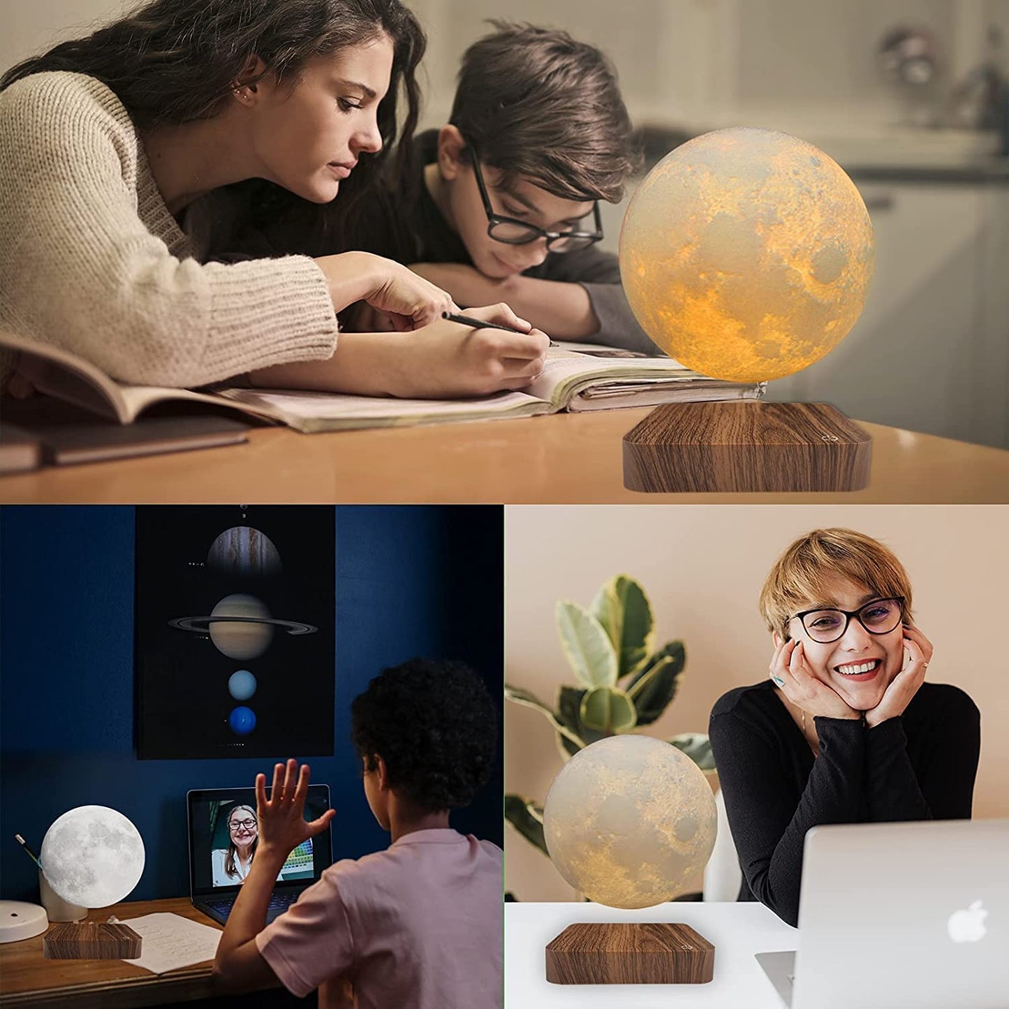 Citaaz Levitating Moon Lamp Moon Light - Magnetic Floating Moon Lamp Spinning Luna Night Light with 3 Color Modes