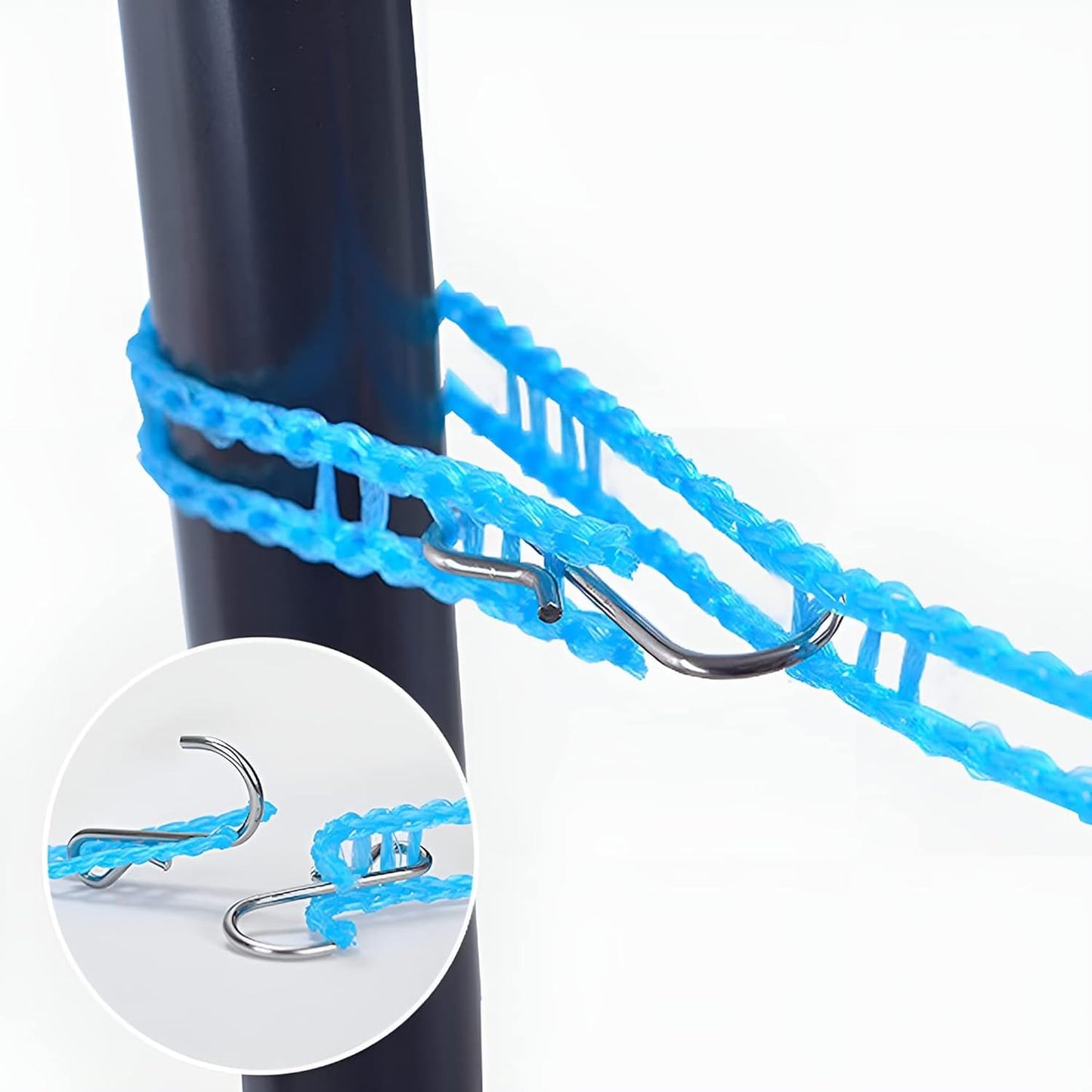 Sulfar Clothesline Drying Nylon Rope with Hooks