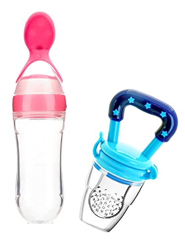 Silicone Baby Feeding Bottle with Spoon
