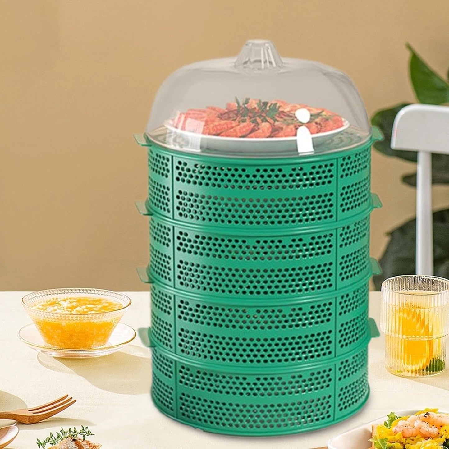 Multilayer Food Cover Stackable Plate for Rerstaurant Outdoor Fiestas Picnic